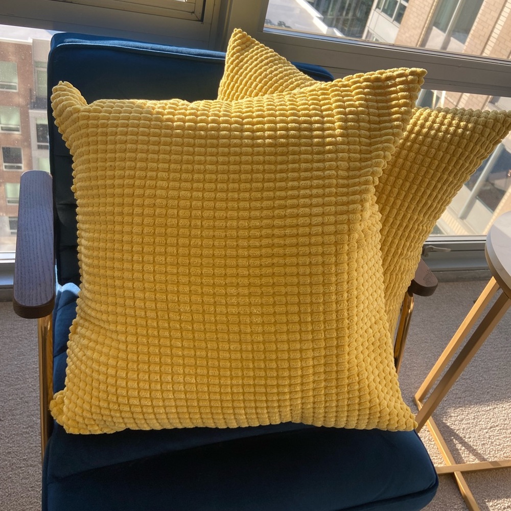 Yellow mustard throw pillow